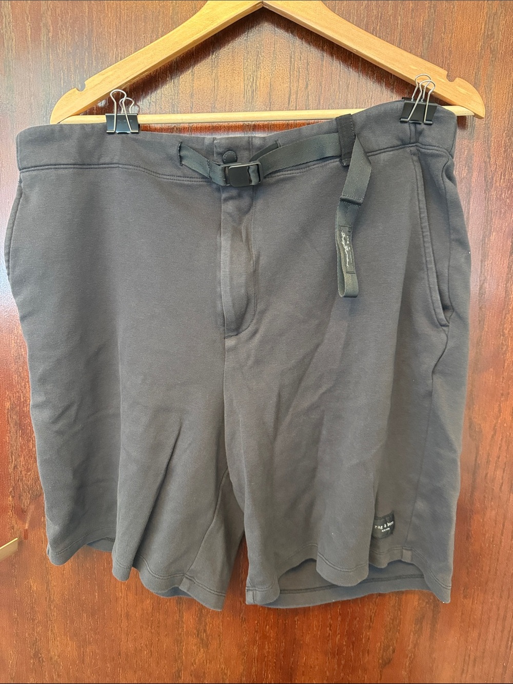 Rag & Bone Black Athletic Belted Shorts